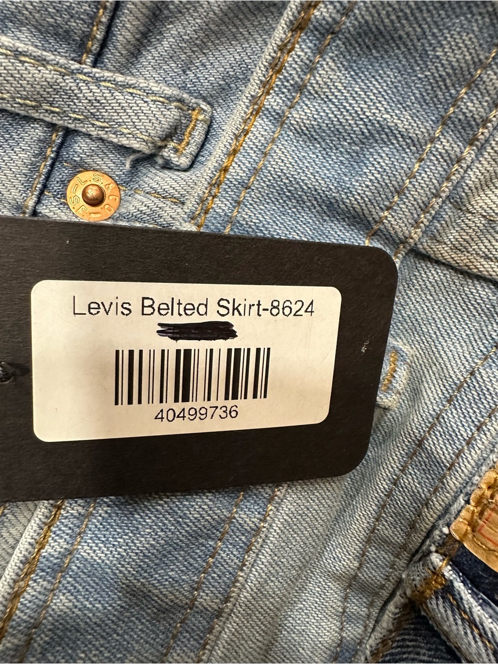 Levi's reworked patchwork Blue Denim Skirt - Picture 8 of 8